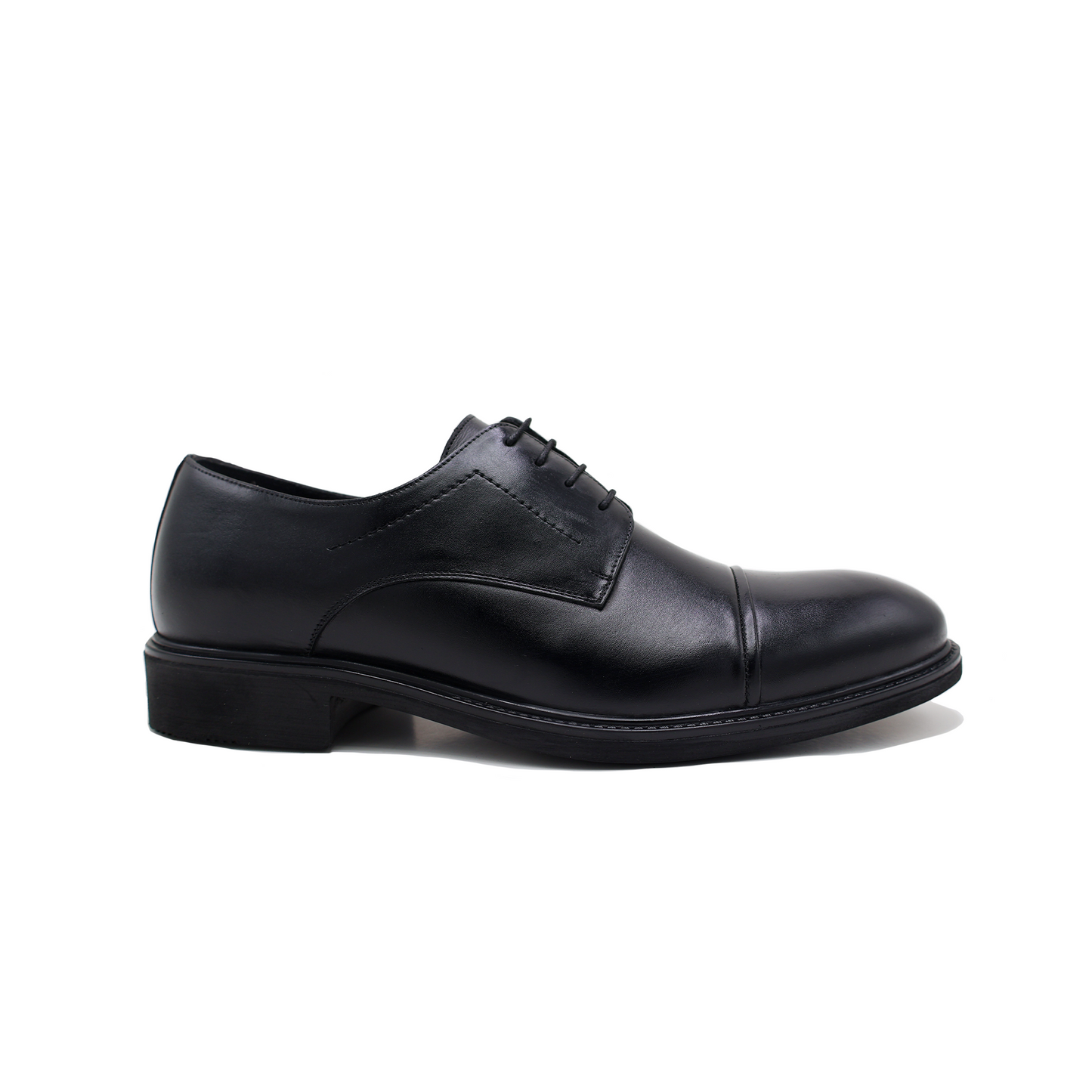 Black Strip Leather Derby