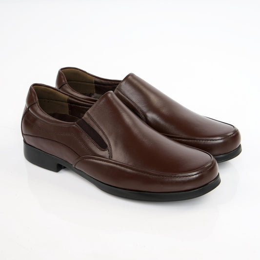 Leisure Brown strap Leather Loafer 100%